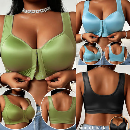 😍👙【Balení 3 kusů】【40-100 kg】Dámská podprsenka bez kostic s předním zapínáním 4259011