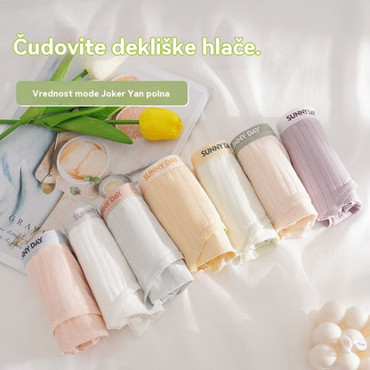 💥【Paket 6 kosov】💦✨Preprosto, decentno, udobno spodnje perilo iz čistega bombaža z visokim pasom