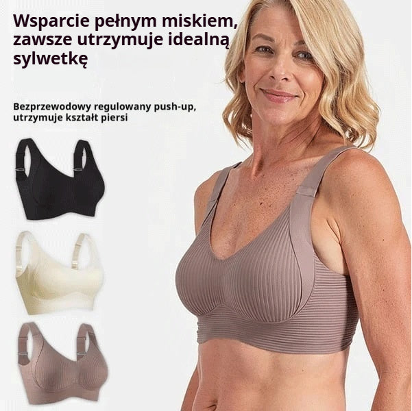 😍【Zestaw 4 szt.】Bezszwowy biustonosz bez fiszbin dla kobiet ❤️【40–95 kg】 4220592