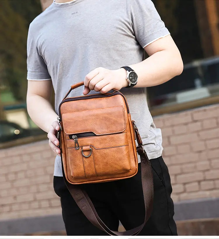 🔥Nueva promoción 50% de descuento 👜 Bolsa moderna y casual de cuero para hombre, gran capacidad