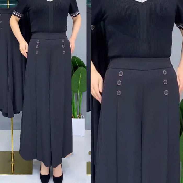 🔥💖【M-5XL】 Γυναικεία φούστα με ψηλή μέση και φαρδιά μπατζάκια για την άνοιξη και το καλοκαίρι του 2026