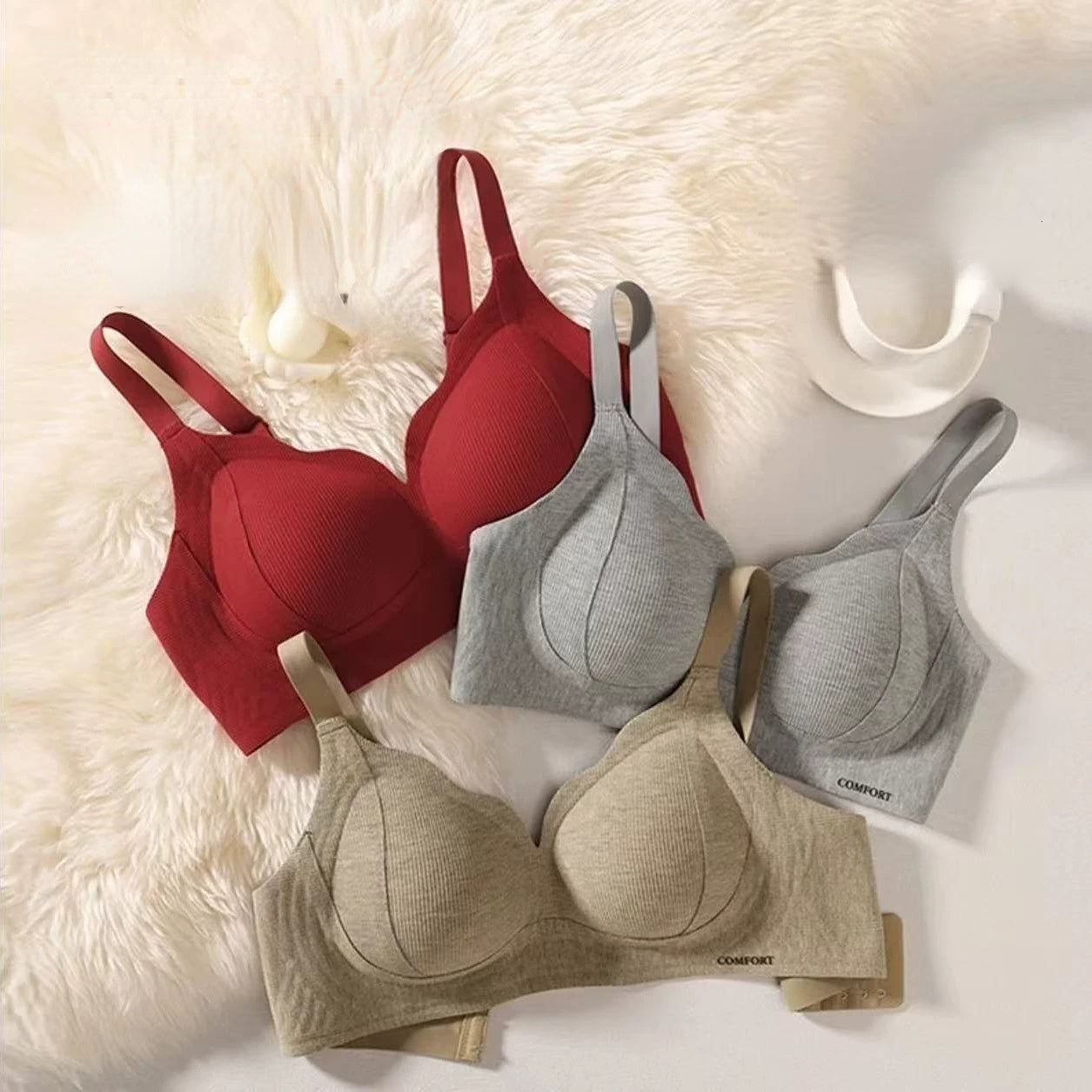 ✨💓【4-delni komplet】【40-100 kg】Nov topel modrček proti povešanju in push-up