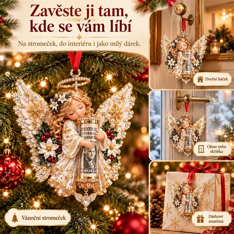 ❤️🎁5-delni komplet za 27 €✨ Božični okrasek za shranjevanje denarja v obliki angela