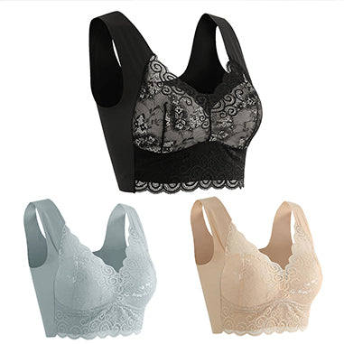 💥【3 kosi】Nabiralni čipkasti nedrček brez hrbta