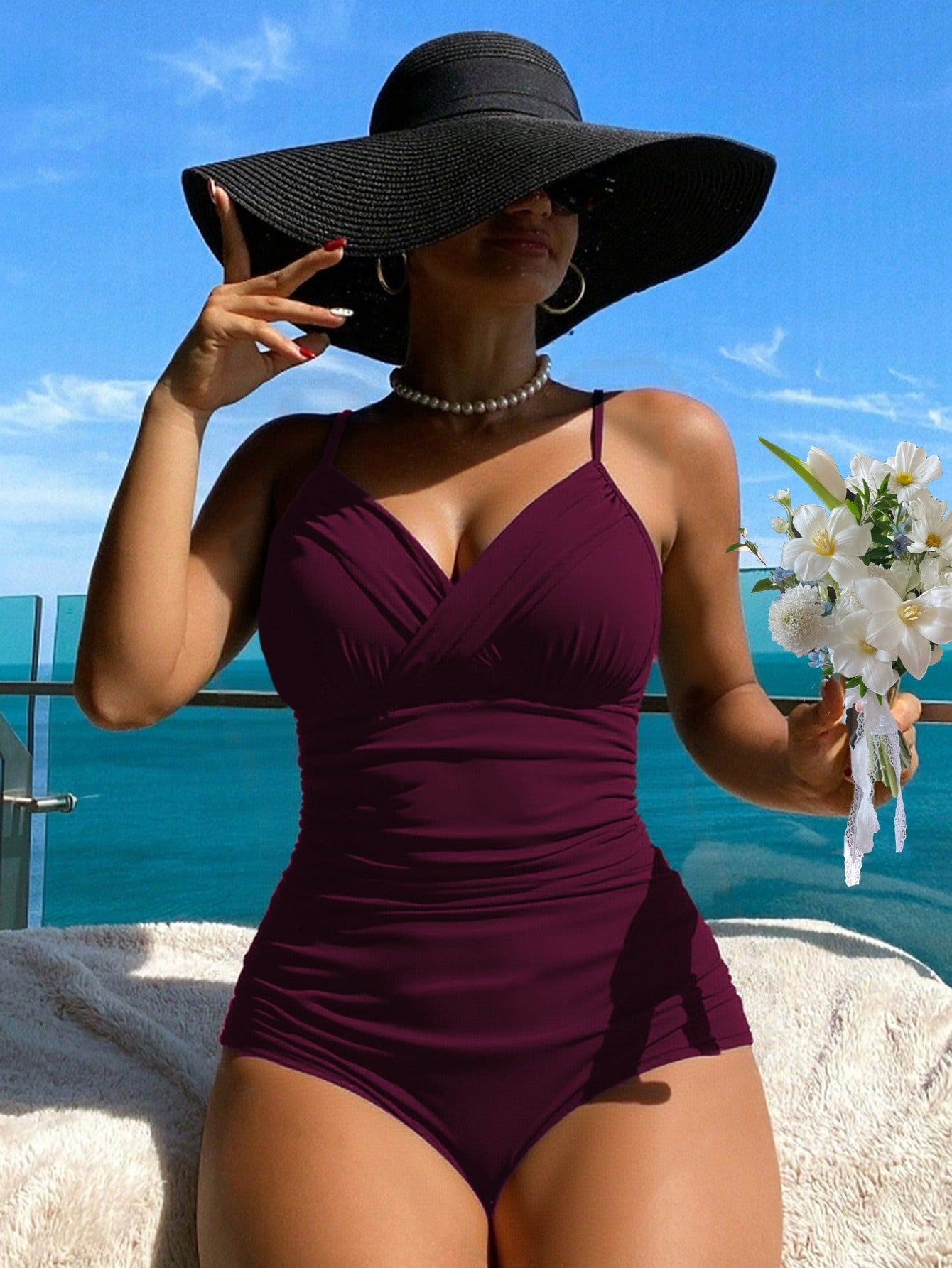👙【S-2XL】Pohodlné dvoudílné plavky s potiskem a mašlemi 4260826