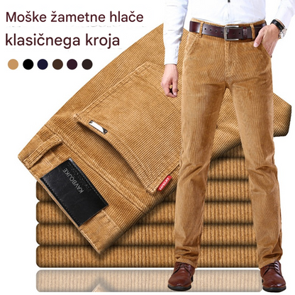 🏆 Najbolje prodajana. Moške žametne hlače klasičnega kroja