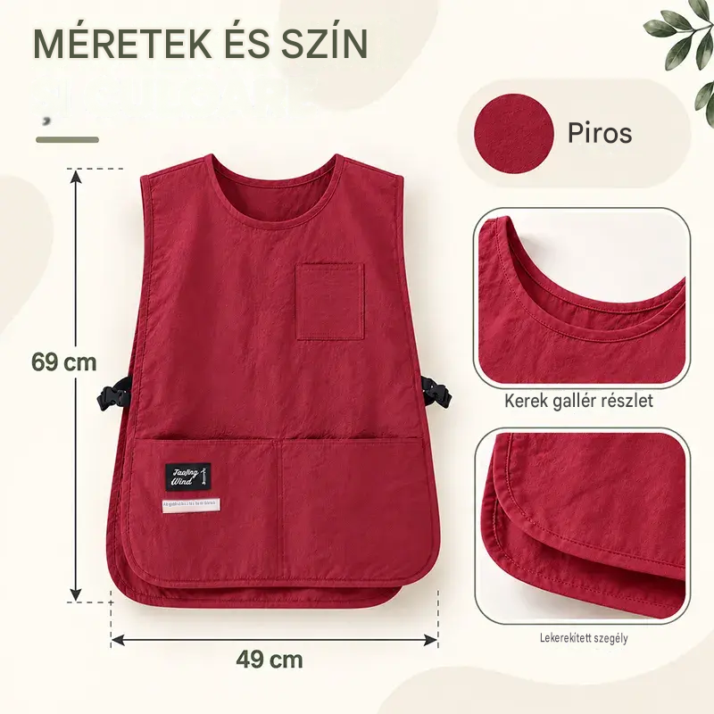 👩‍🍳✨ Vízálló és foltálló mellénykötény – tökéletes főzéshez, kézimunkához és kertészkedéshez, kényelmes állítással 🛡️
