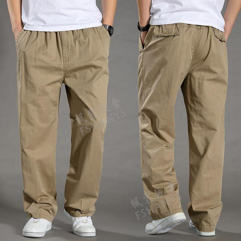 🔥【50-130KG】2025 nove moške hlače plus size casual straight