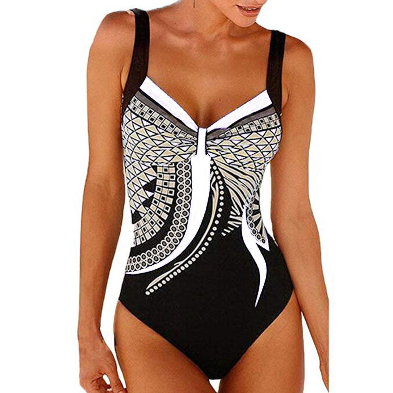 【S-3XL】Nove enodelne kopalke z vintage vzorcem 2026 Nove enodelne kopalke z vintage tiskom