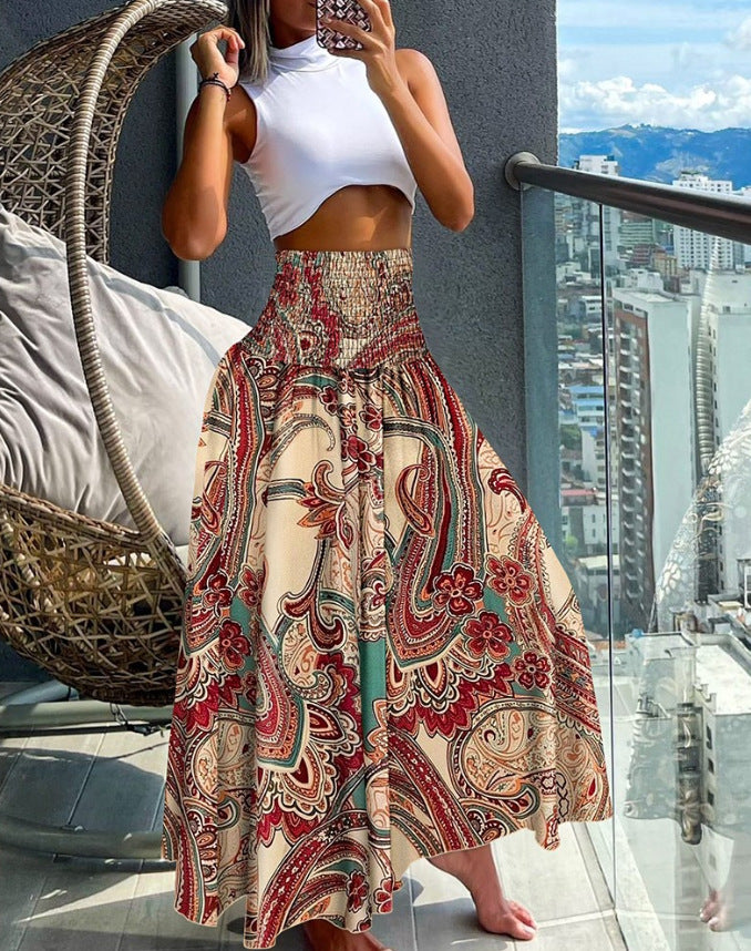 💟【50% OFF】Nová jarní letní prázdninová ležérní sukně Květinová sukně