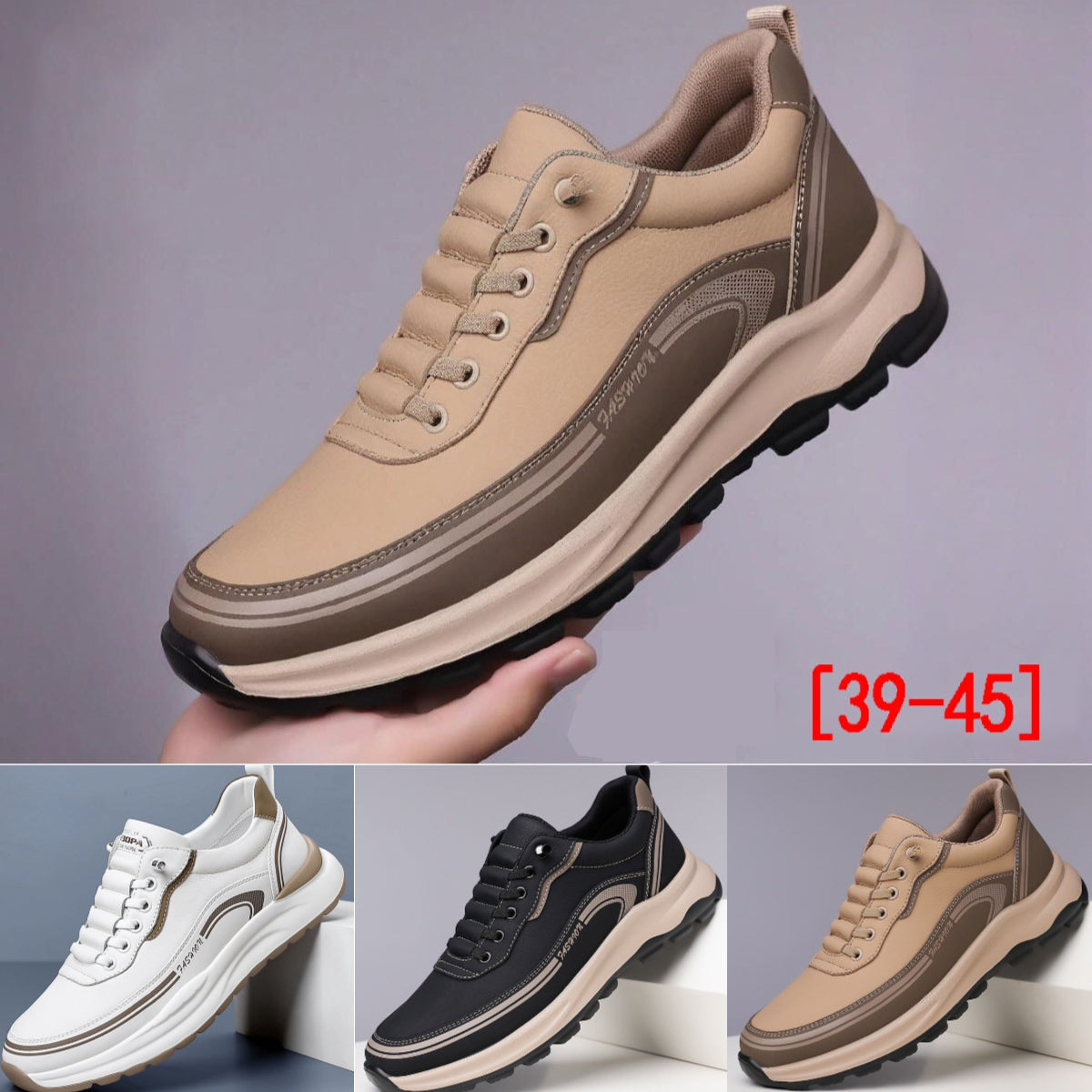 [39-45] Nove muške ležerne cipele, vodootporne i na mrlje otporne kožne papuče s mekim i udobnim potplatima.