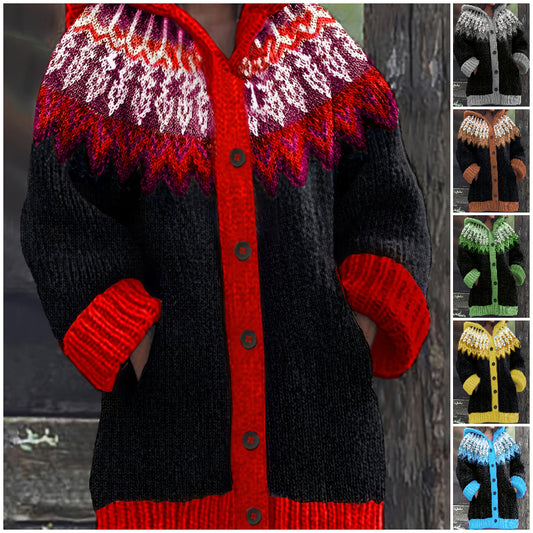 【S~5XL】✨Elegantna šarena jakna s kapuljačom i retro printom