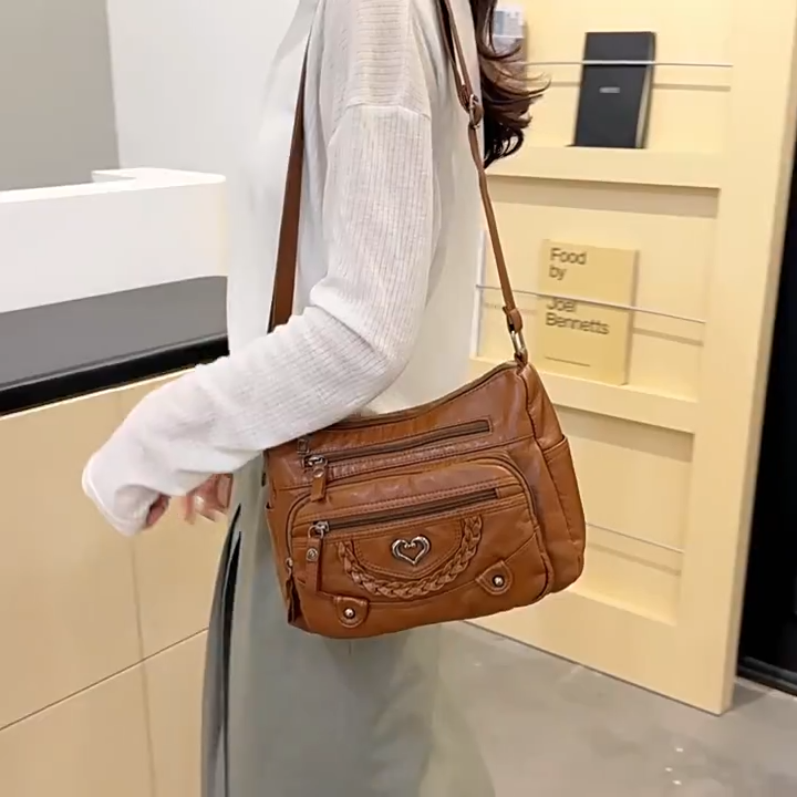 💐50 % POPUST! 🎁Ženska mehka torba čez telo iz umetnega materiala – več žepov za popolno organizacijo 👜🔑