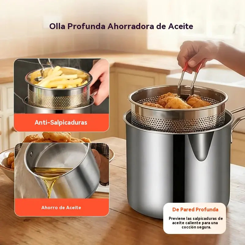 🔥¡Último día de oferta especial, ahorra un 49%!🎁 Freidora multifuncional de acero inoxidable 304