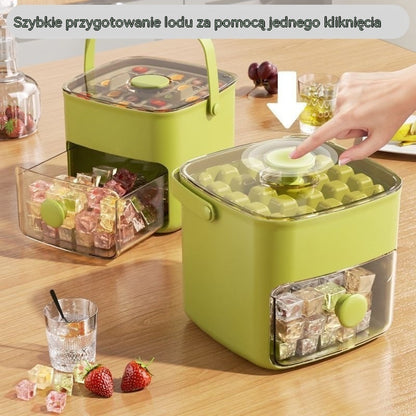 💞Sprzedaż przekroczyła 50 000! 💥🥤🧊 50% zniżki! Kostkarka do lodu z funkcją magazynowania lodu: produkuje 48 kostek lodu na raz, pokrywa zabezpieczająca przed wyciekiem 🏖️✅