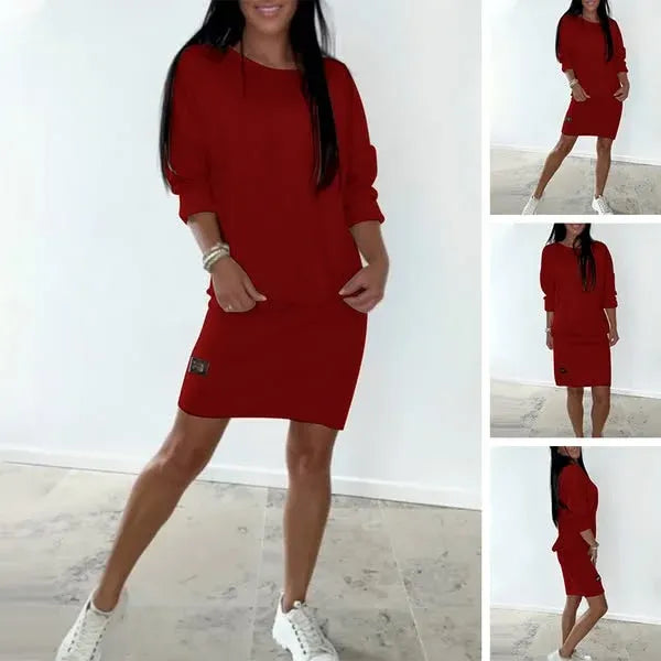 🎁【S-3XL】Nové dámské šaty úzkého střihu z čisté bavlny 4247308