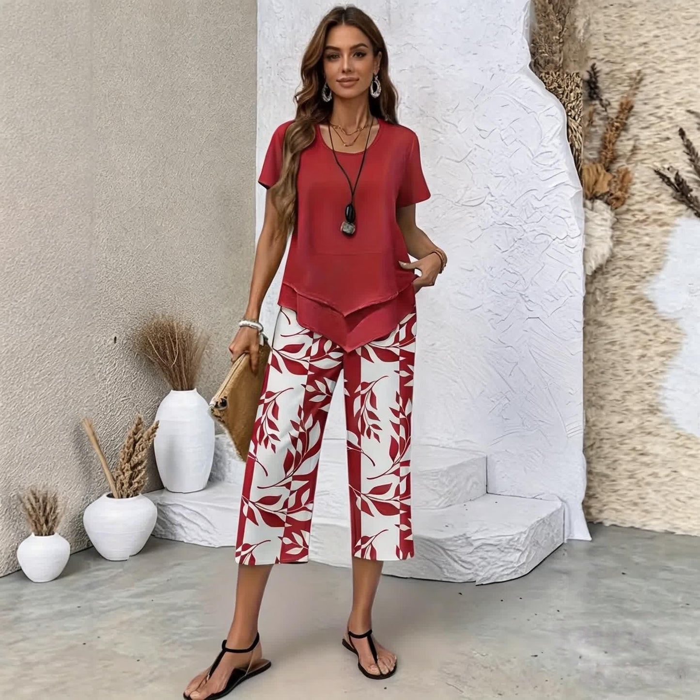 🌺【S-5XL】 Dvoudílná sada Fresh Breeze | Lehká a elegantní vícebarevná letní sada