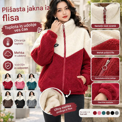 🐏【M-4XL】Zimska flis jakna, bombažna jakna, ojačana bombažna jakna iz jagnječje volne, topla jakna