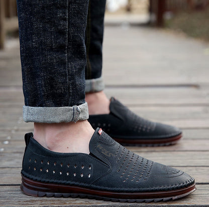 🔥【39-44】👞Sandalias de hombre hechas a mano de cuero genuino con patas talladas💥4291383