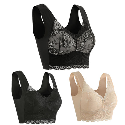 💥【3 kosi】Nabiralni čipkasti nedrček brez hrbta