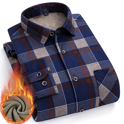 👔【L-5XL】Nova jesensko/zimska moška topla dvostranska flis majica, elegantna in vsestranska.