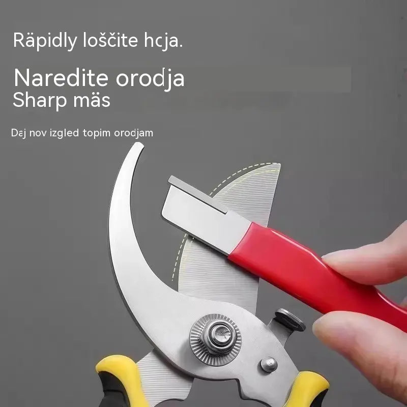 【2-delni】Prenosni in hitri brusilnik za vrtne škarje, kuhinjske nože in strgala.