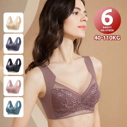 🔥👙【Sleva 50 %】【Sada 3 ks】✨ Dámská krajková podprsenka bez kostic s vysokou oporou