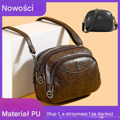 👏🎁Nowa, wysokiej jakości torba ze skóry naturalnej z wielowarstwową konstrukcją 4216181