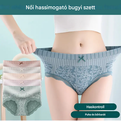 🔥【Vásároljon 4 darabot, kap 4 ingyen】🔥Női, magas derekú, antibakteriális, nedvességelvezető fehérnemű