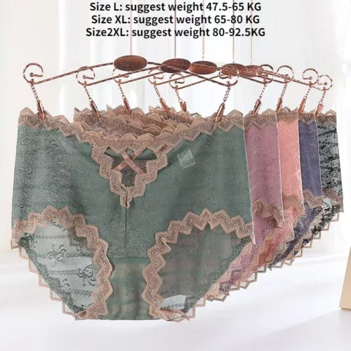 【5 kos】👙 Ženske spodnjice z votlo čipko 3707454