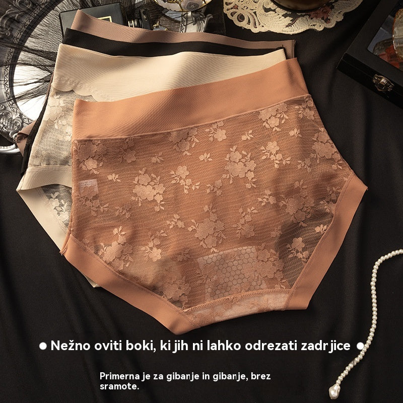 [5-delni komplet] Ženske visoko elastične brezšivne čipkaste hlačke s funkcijo uravnavanja trebuha in oblikovanja zadnjice