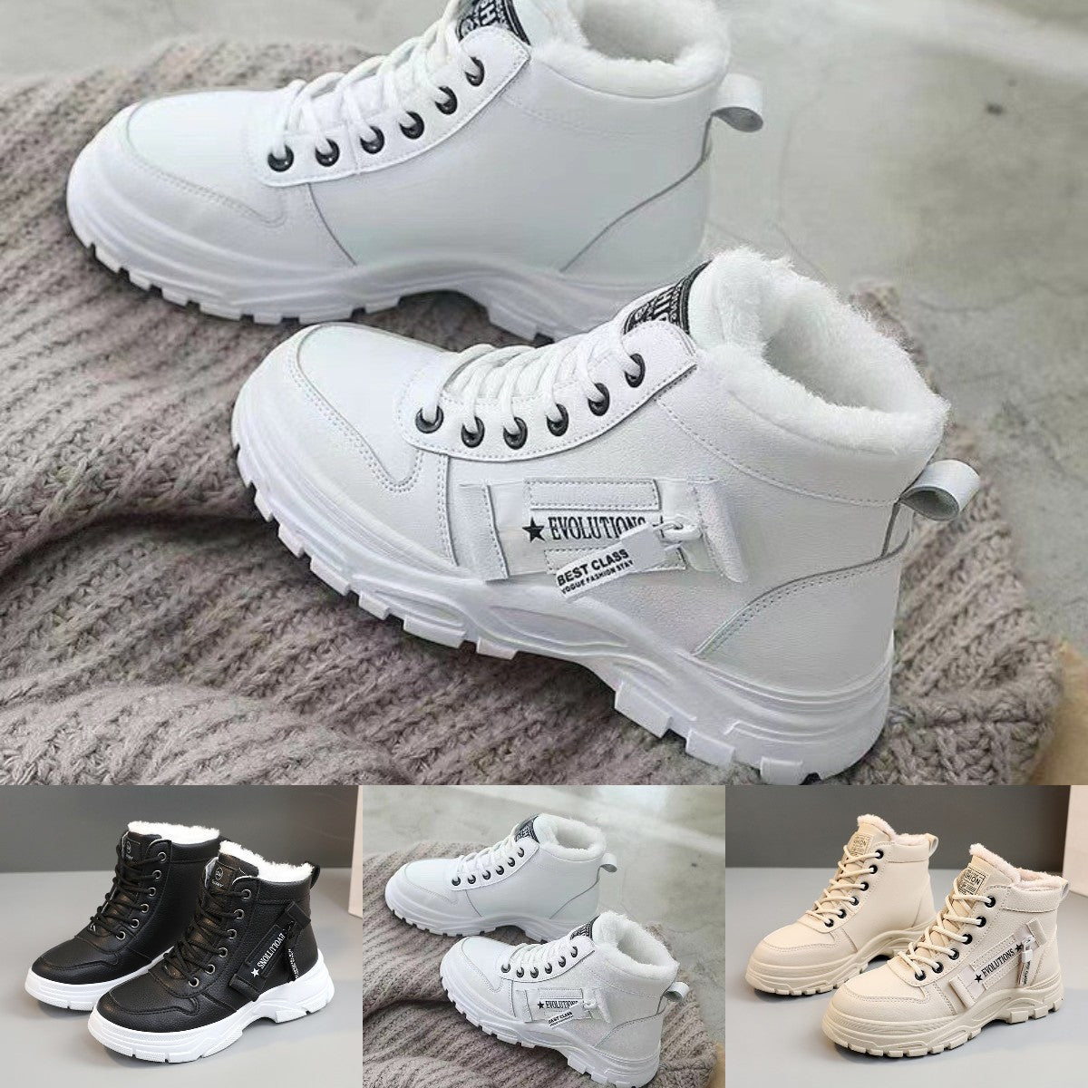 🔥【Połowa ceny】🥰【Rozmiary 35-45】Damskie zimowe buty śnieżne z bocznym zamkiem błyskawicznym 4214602