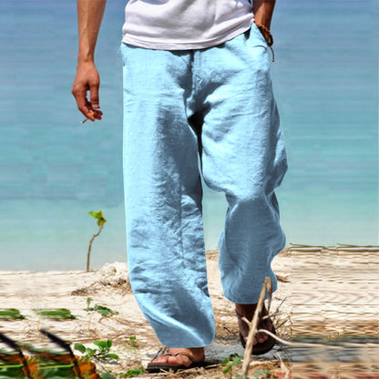 👖🕺【50% popust 🔥】【S–5XL】😍 Poletne moške ravne hlače širokih hlačnic v velikih velikostih, enobarvne, z vrvico v pasu, ležerne in zračne, 8 barv