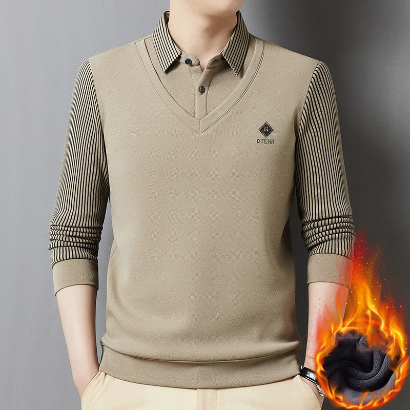 🔥🔥【M-4XL】Moška vrhunska dvodelna topla majica iz kašmirja vse v enem