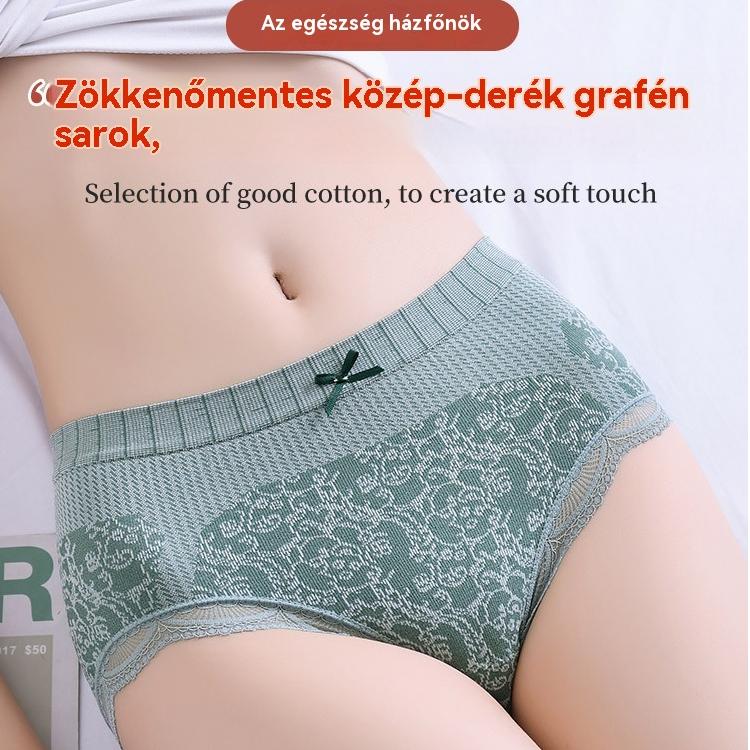 🔥【Vásároljon 4 darabot, kap 4 ingyen】🔥Női, magas derekú, antibakteriális, nedvességelvezető fehérnemű