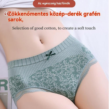 🔥【Vásároljon 4 darabot, kap 4 ingyen】🔥Női, magas derekú, antibakteriális, nedvességelvezető fehérnemű
