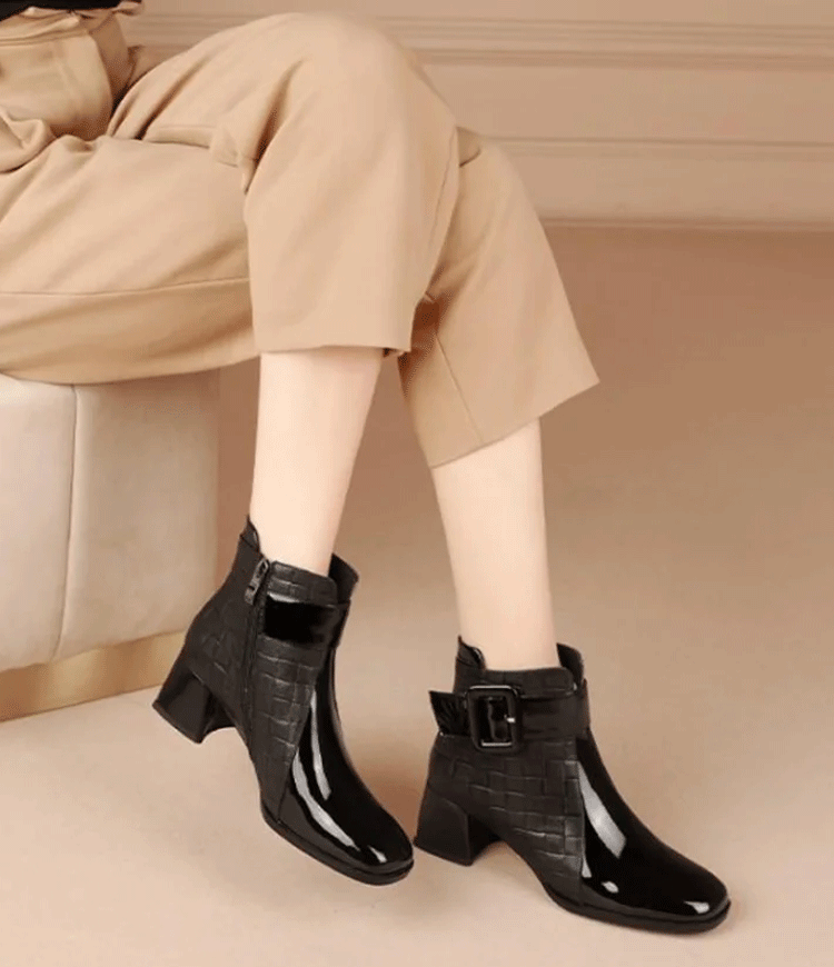 🔥【35–40】🔥Zdaj –50 %! Idealni za jesen in zimo! Elegantni ženski gležnjarji iz prave ovčje kože – moderni, topli in ročno izdelani!