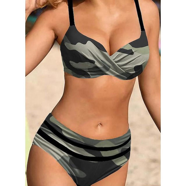 🎀[S~5XL]👙👙2026 Nové velké plavky s děleným potiskem