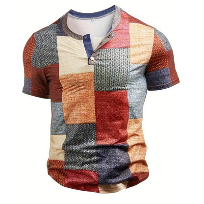 🎁😍【Időben Korlátozott Ajánlat】👔【S-6XL】Férfi Rövid Ujjú Mintás Póló
