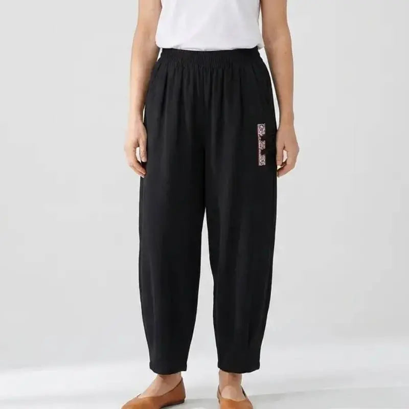 🔥【M–4XL】 👖 Lahke in zračne poletne hlače iz bombaža in lana - moderne ležerne hlače do gležnjev