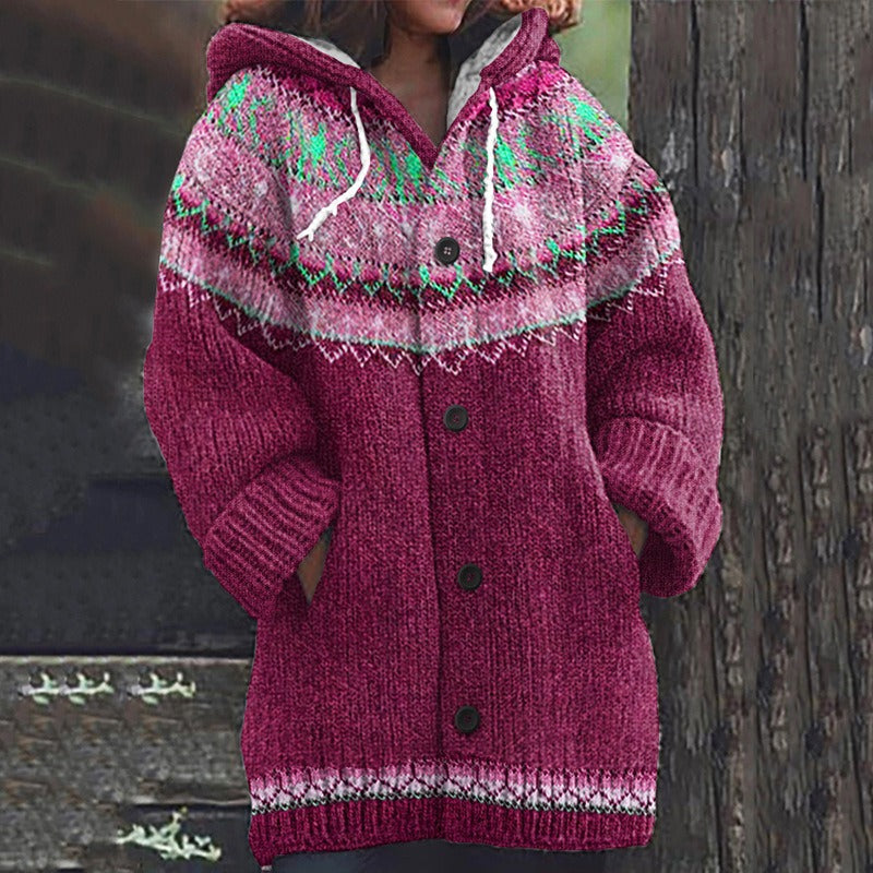🥰【🔥Horký prodej】Zimní nový styl pohodlný retro teplý svetr pletená kardiganová bunda