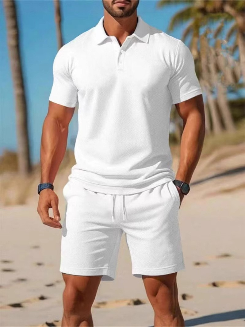 【S~3XL】Moški komplet, ki ga sestavljata majica s kratkimi rokavi in kratke hlače, idealen za vsakodnevno nošenje.