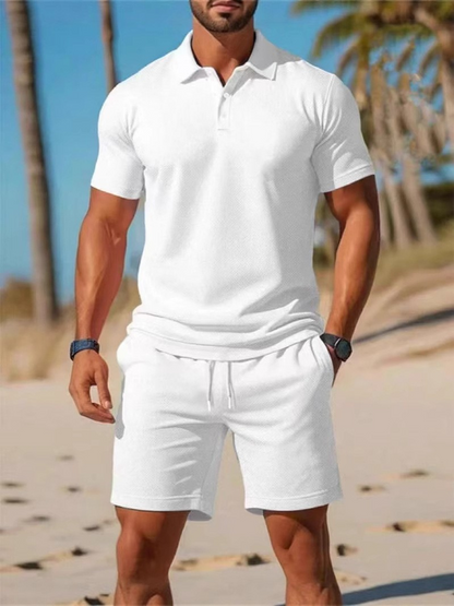 【S~3XL】Moški komplet, ki ga sestavljata majica s kratkimi rokavi in kratke hlače, idealen za vsakodnevno nošenje.