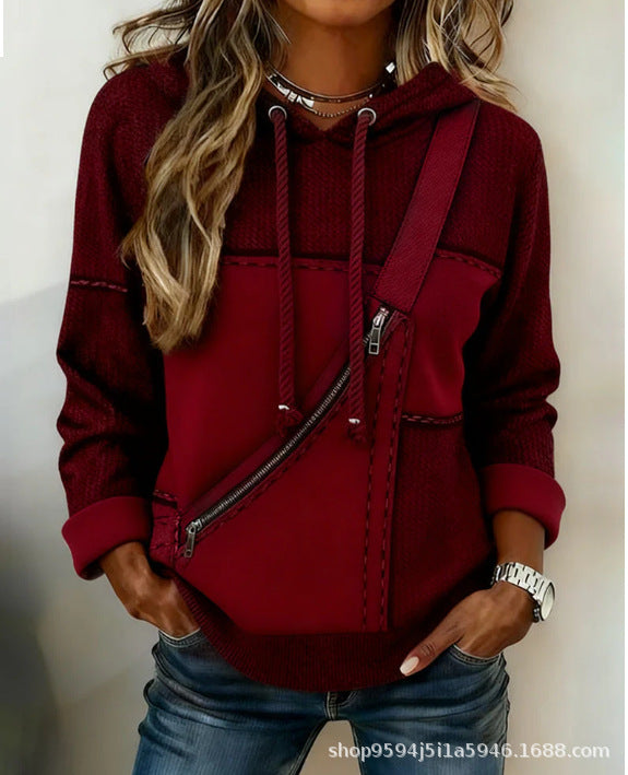 🎀🎀【S-5XL】Damska bluza z długim rękawem i kapturem z nadrukiem 4224542