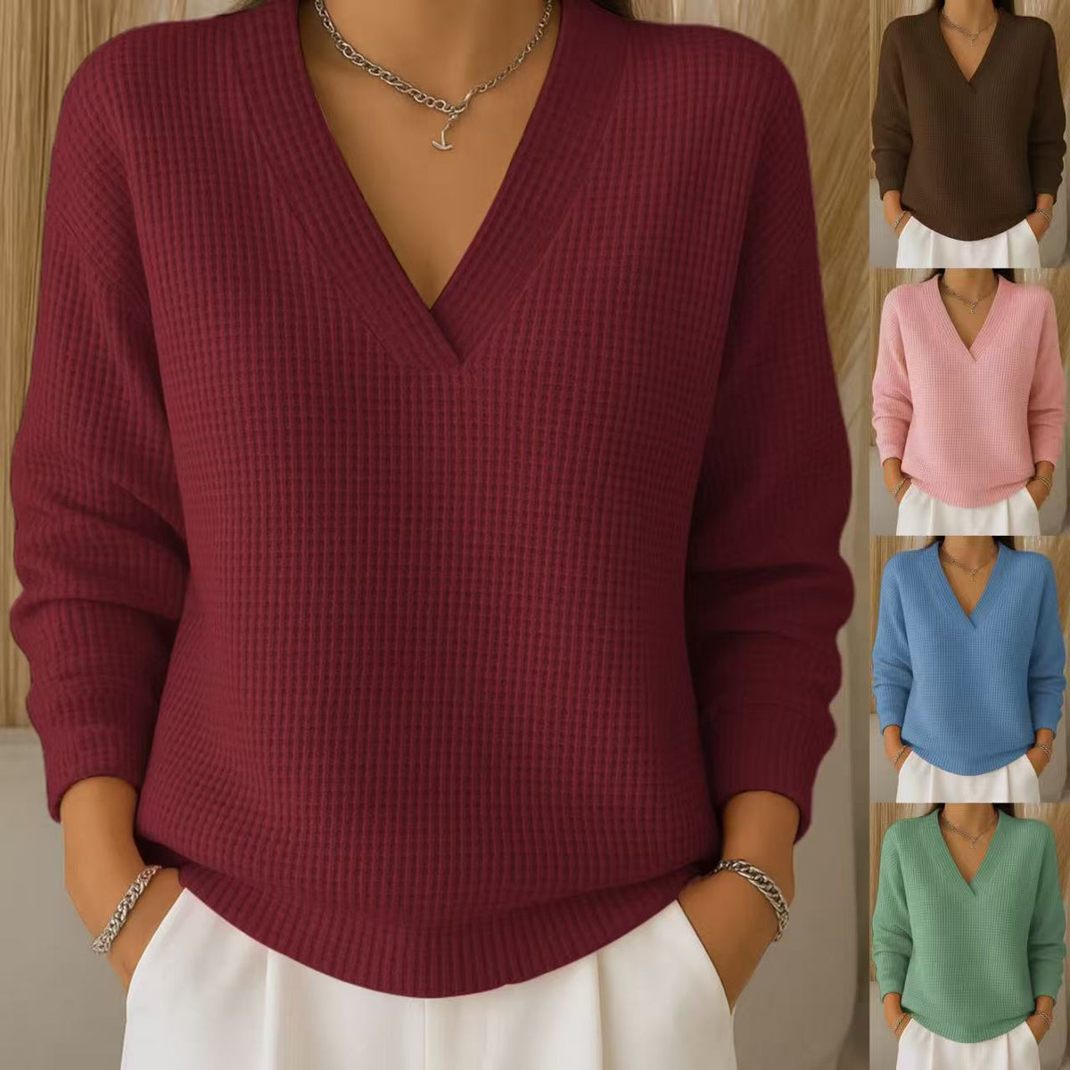 🔥🌸【Plačilo ob dostavi】💖【S-3XL】Elegantna in udobna ženska srajca z V-izrezom