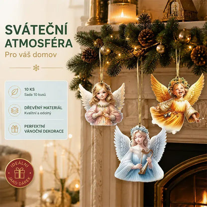 🎁【Kupite 10, dobite 10 brezplačno】【20 kosov】Čudovit obesek v obliki božičnega angelčka - okras za božično drevo ali avto, novost za leto 2026