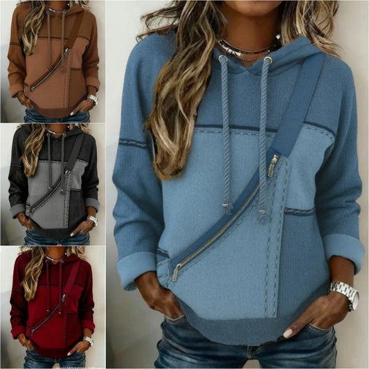 🎀🎀【S-5XL】Damska bluza z długim rękawem i kapturem z nadrukiem 4224542