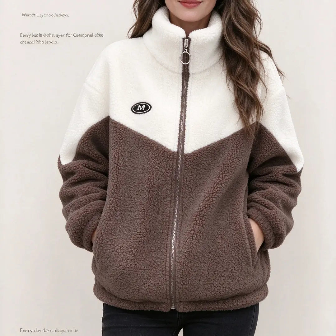 🐏【M-4XL】Zimska flis jakna, bombažna jakna, ojačana bombažna jakna iz jagnječje volne, topla jakna