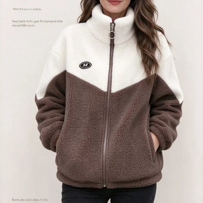 🐏【M-4XL】Zimska flis jakna, bombažna jakna, ojačana bombažna jakna iz jagnječje volne, topla jakna