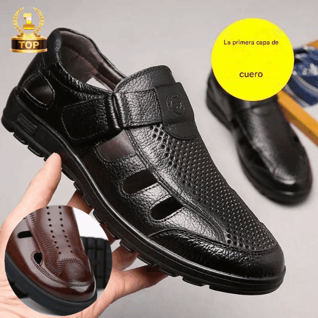 【39-44】🔥2026 Sandalias de cuero transpirables para hombre de verano